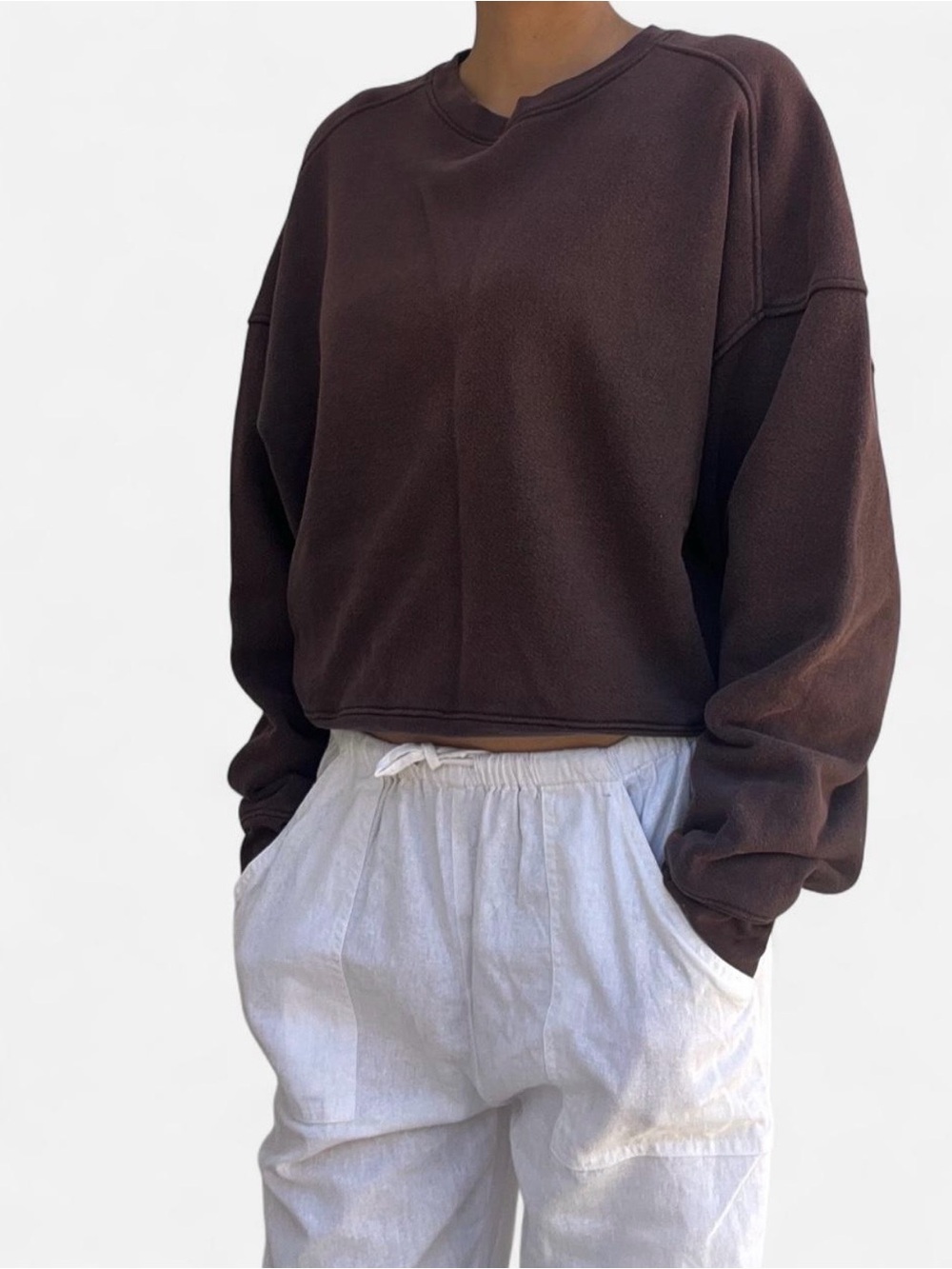 Organic Cotton Smile Sweatshirt - Brown